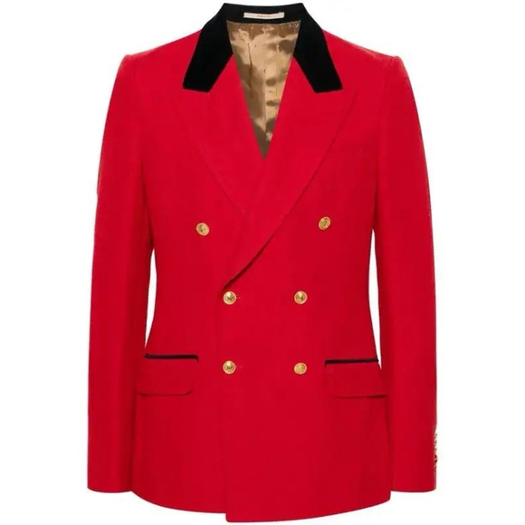 Gucci Other - NWT Gucci Wool Linen Double Breast Herringbone Blazer Jacket IT 48 US 38 Formal